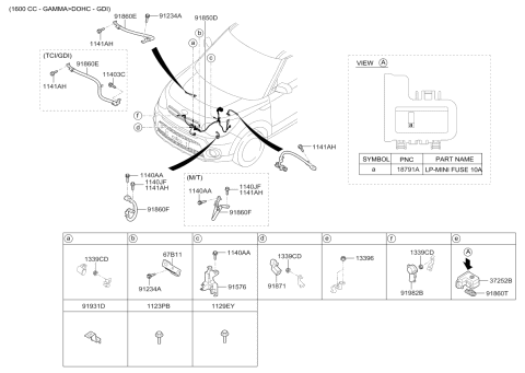 2019 Kia Soul Battery Wiring Assembly Diagram for 91852B2070