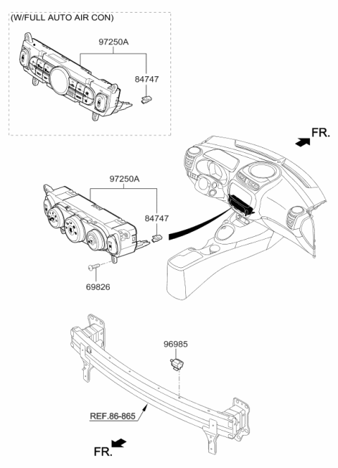 2017 Kia Soul Control Assembly-Heater Diagram for 97250B2GS1CA
