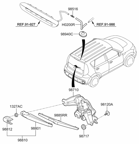 2017 Kia Soul Rear Wiper & Washer Diagram