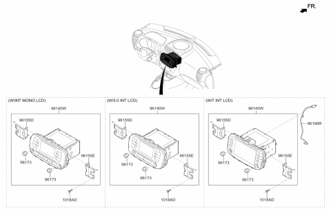 2017 Kia Soul Audio Assembly Diagram for 96170B2490CA