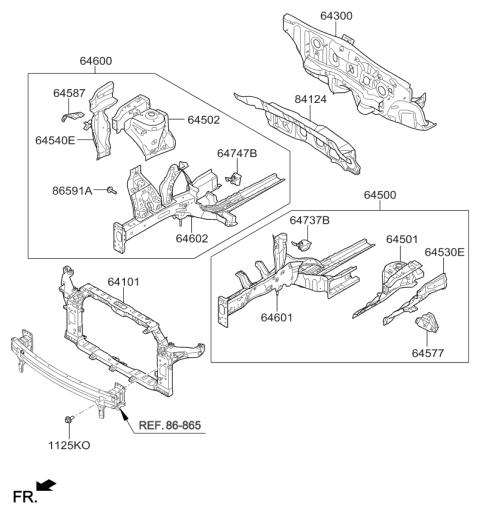 2018 Kia Soul Insulator-Dash Panel Diagram for 84124B2700