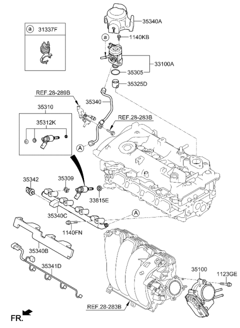 2018 Kia Soul Injector Assembly-Fuel Diagram for 353102E520