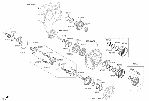 2017 Kia Soul Carrier Assembly-PLANETR Diagram for 457102F010