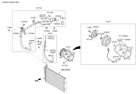 2017 Kia Soul Air Condition System-Cooler Line Diagram 1