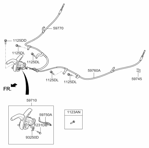 2018 Kia Soul Cable Assembly-Parking Brake Diagram for 59770B2300