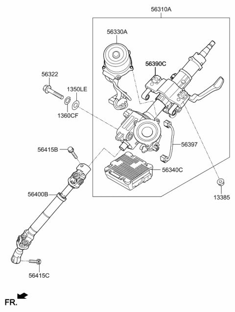 2019 Kia Soul Column & Housing Ass Diagram for 56390B2110