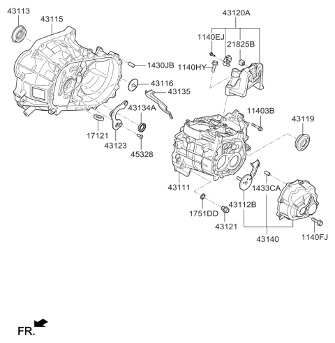 2018 Kia Soul Transaxle Case-Manual Diagram 2