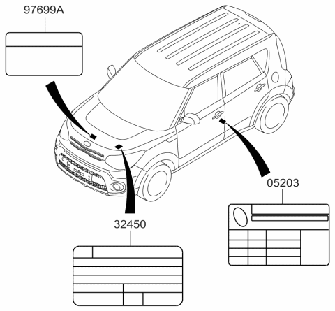 2017 Kia Soul Label-Emission Control Diagram for 324502B797