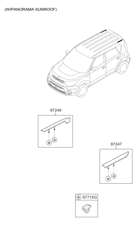 2018 Kia Soul Roof Garnish & Rear Spoiler Diagram 3