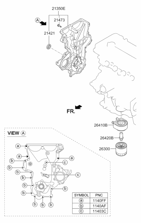 2018 Kia Soul Front Case & Oil Filter Diagram 1