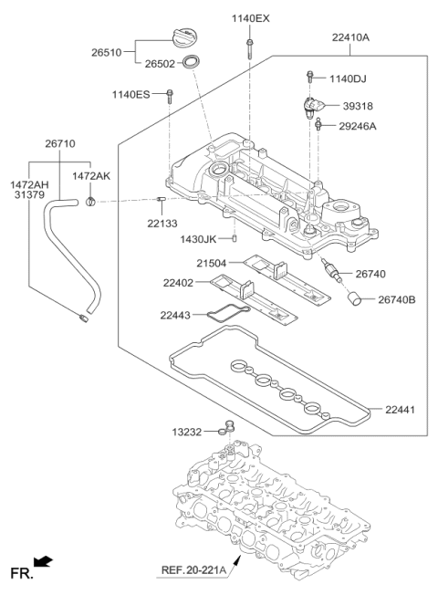 2019 Kia Soul Rocker Cover Diagram 1