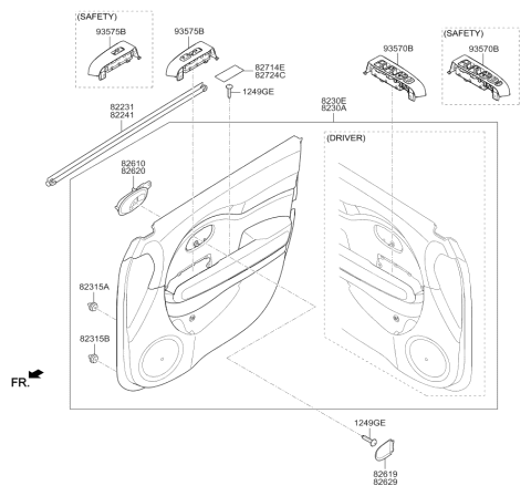 2018 Kia Soul Trim-Front Door Diagram