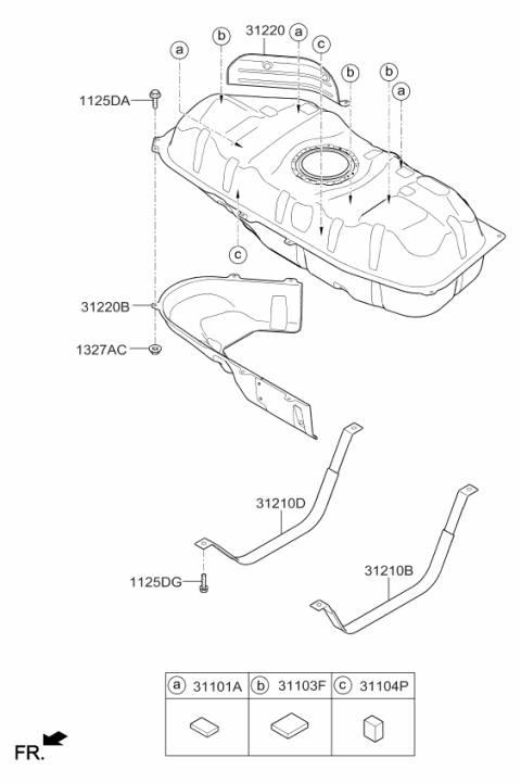 2017 Kia Soul Pad-Fuel Tank Diagram for 311021R010