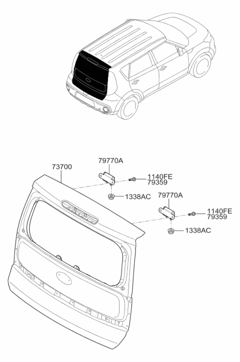 2017 Kia Soul Tail Gate Diagram