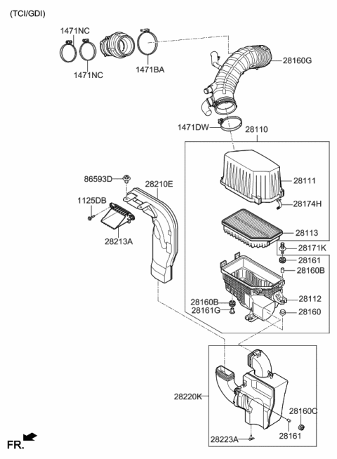 2018 Kia Soul Cleaner Assembly-Air Diagram for 28110B2900