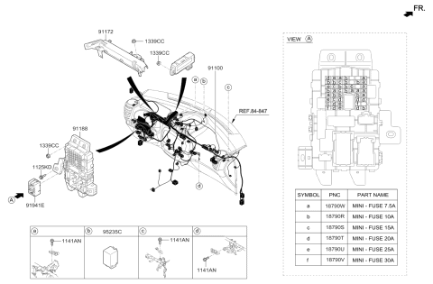 2017 Kia Soul Instrument Panel Junction Box Assembly Diagram for 91950B2553