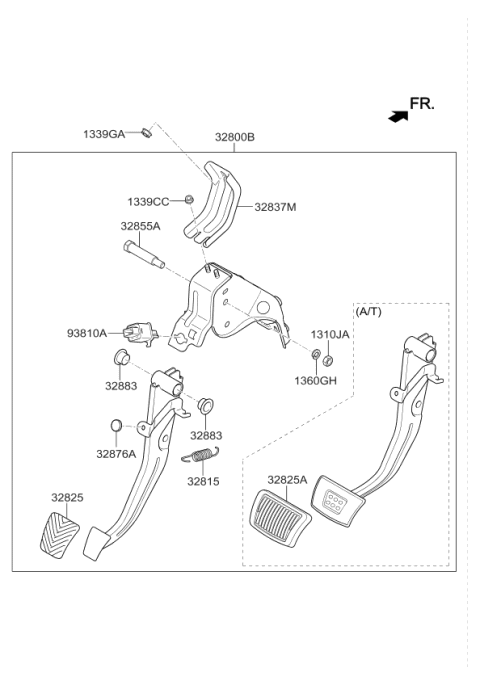 2018 Kia Soul Brake & Clutch Pedal Diagram 1