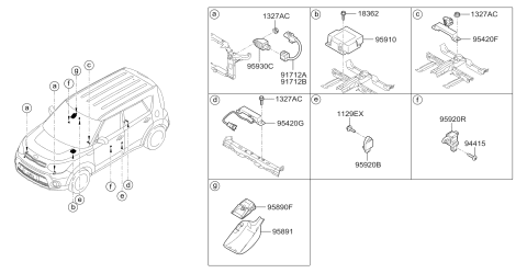 2017 Kia Soul Air Bag Control Module Assembly Diagram for 95910B2050