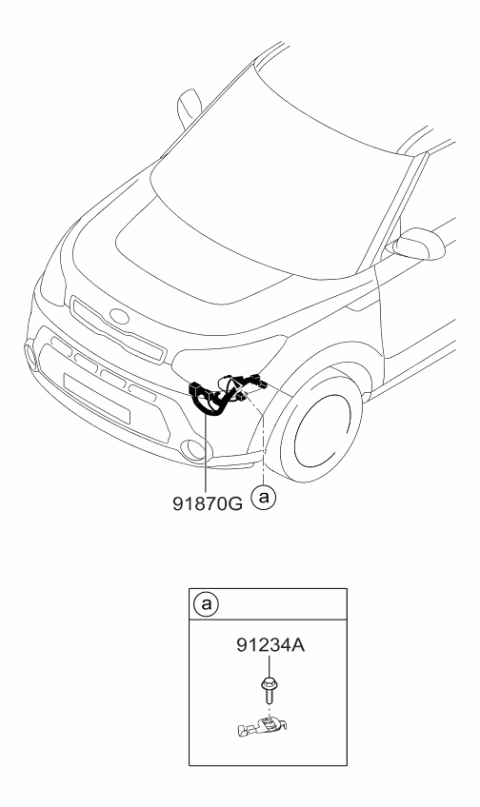 2018 Kia Soul Wiring Harness-Front Extension Diagram for 91870B2020
