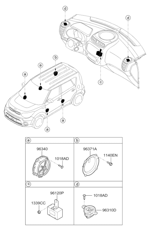 2017 Kia Soul Speaker Diagram 1