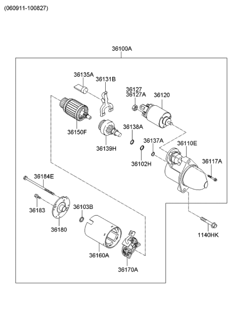 2007 Kia Rio Starter Diagram 1