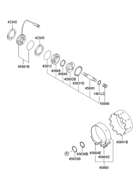 2006 Kia Rio Bearing Diagram for 4563536060