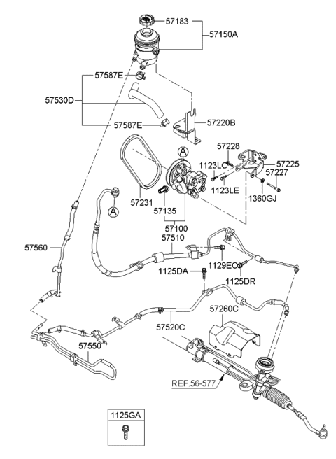 2011 Kia Rio Cap Assembly-Reservoir Diagram for 571531G000