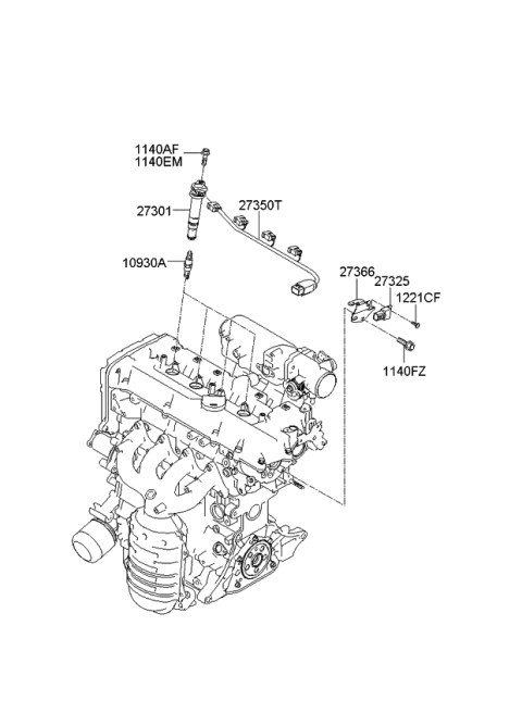 2006 Kia Rio Spark Plug & Cable Diagram