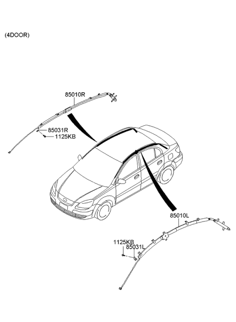 2006 Kia Rio Curtain Airbag Diagram 1