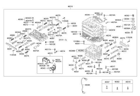 2008 Kia Rio Valve-Shift Diagram for 4624238000