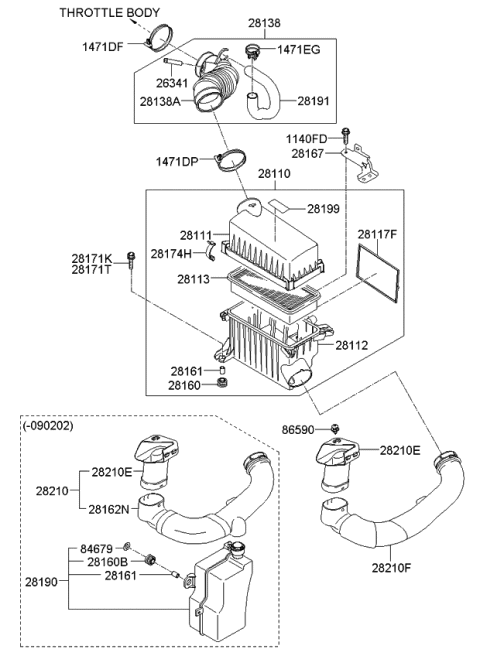 2006 Kia Rio Air Cleaner Diagram