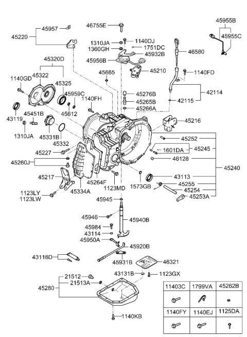 2011 Kia Rio Valve Body Oil Filter Assembly Diagram for 4632122731