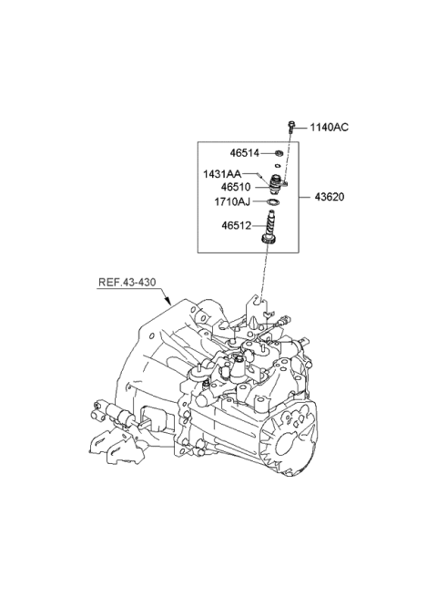 2011 Kia Rio Sleeve Assembly-Speedometer Diagram for 4362123540