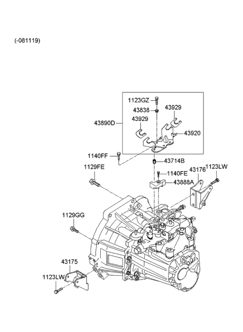 2006 Kia Rio Bolt-Washer Assembly Diagram for 1129410656P