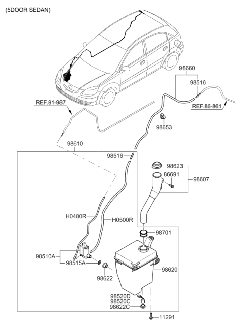 2006 Kia Rio Motor & Pump As Diagram for 985101C100