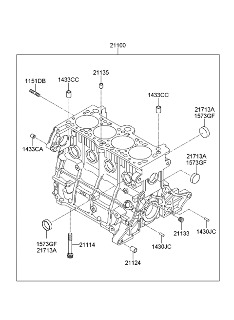 2009 Kia Rio Stud Diagram for 1151410301