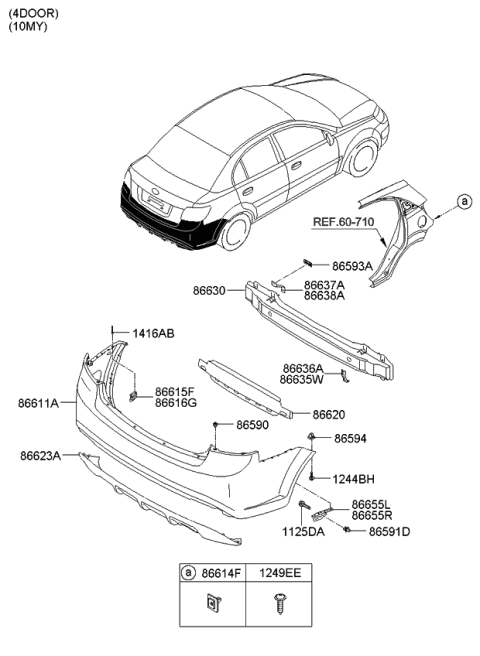 2006 Kia Rio Rear Bumper Diagram 2