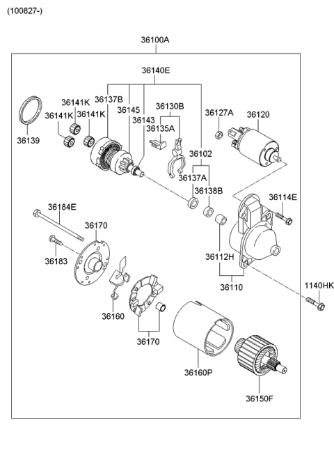 2006 Kia Rio Gear Assembly-Internal Diagram for 3613626810