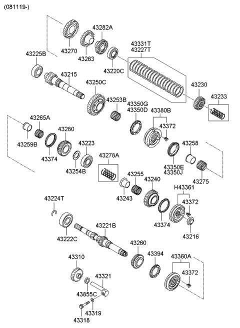 2010 Kia Rio Transaxle Gear-Manual Diagram 3