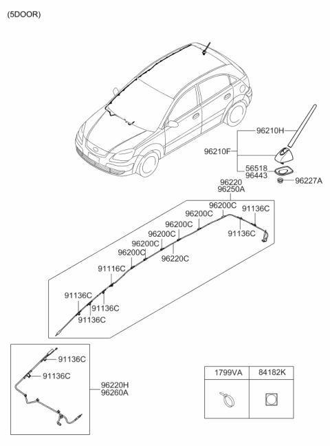 2006 Kia Rio Packing-Rubber Diagram for 962671G150