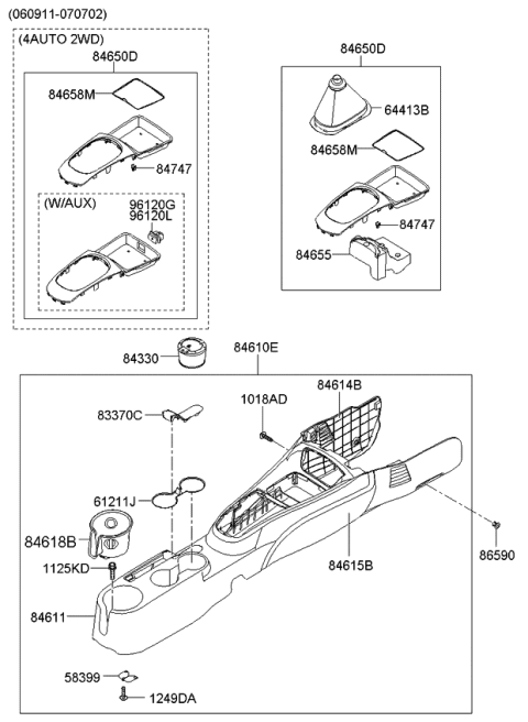 2010 Kia Rio Console-Floor Diagram 1