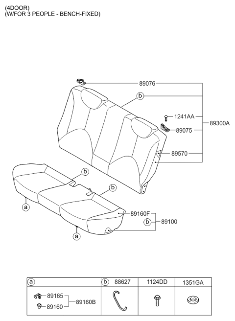 2007 Kia Rio Rear Seat Diagram 3