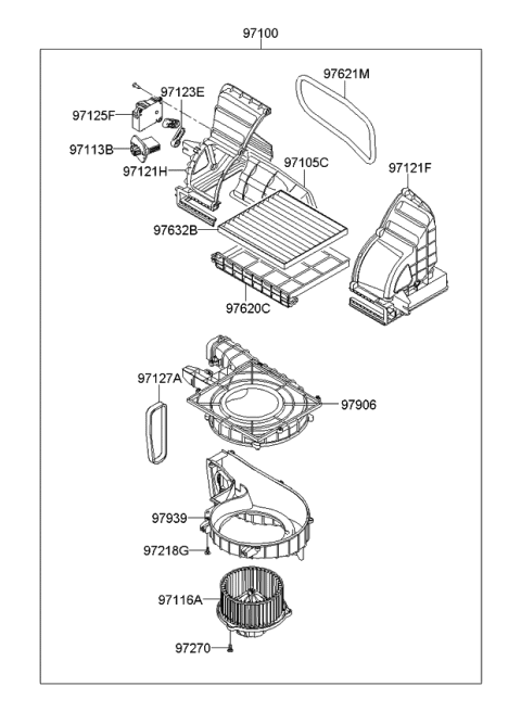 2011 Kia Rio Heater System-Heater & Evaporator Diagram 3