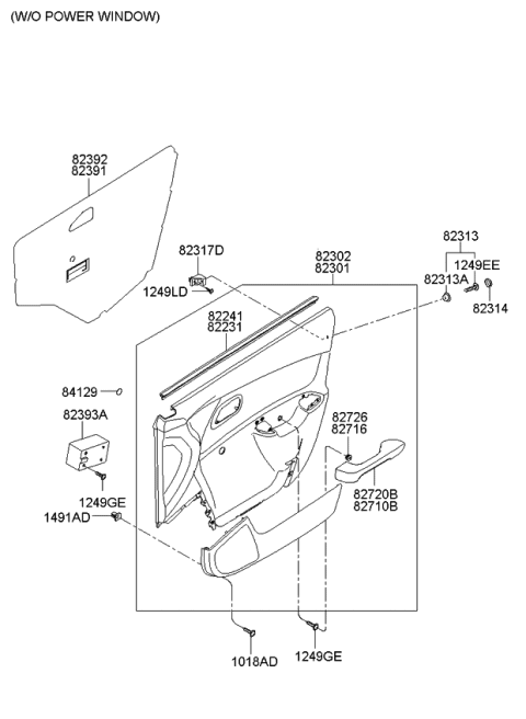 2007 Kia Rio Trim-Front Door Diagram 1