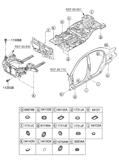 2008 Kia Rio Isolation Pad & Floor Covering Diagram 2