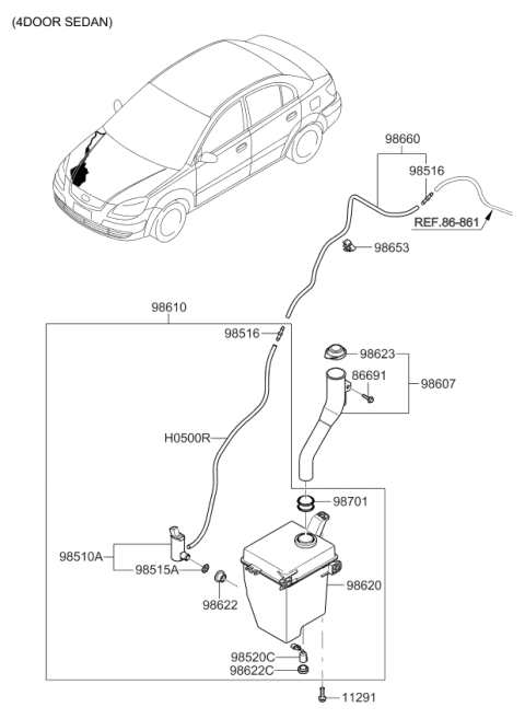 2011 Kia Rio Windshield Washer Diagram 1