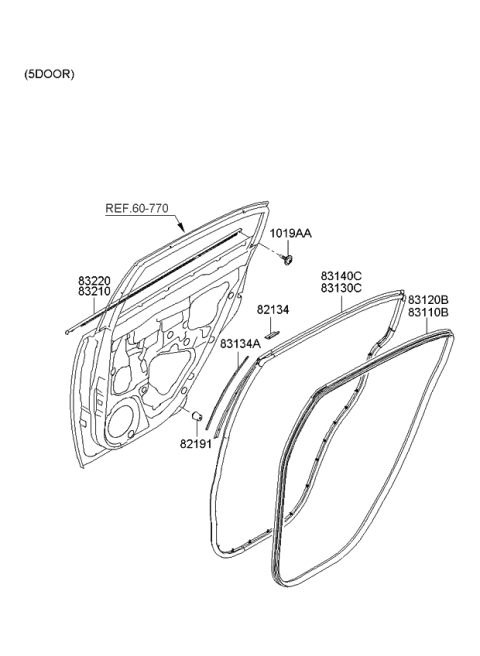 2007 Kia Rio Rear Door Moulding Diagram 2