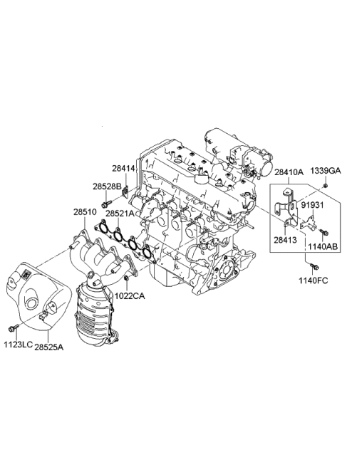 2011 Kia Rio Nut-Flange Diagram for 1022608003