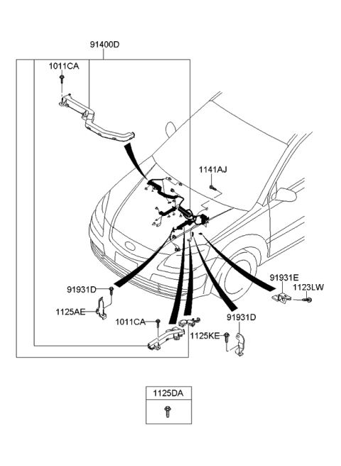 2006 Kia Rio Bracket-Wiring Mounting Diagram for 919311G401