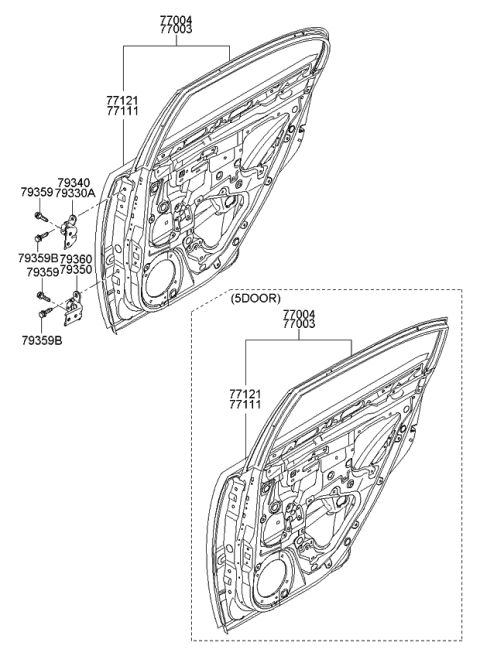 2006 Kia Rio Panel-Rear Door Diagram